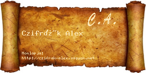 Czifrák Alex névjegykártya
