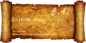 Czifrák Alex névjegykártya